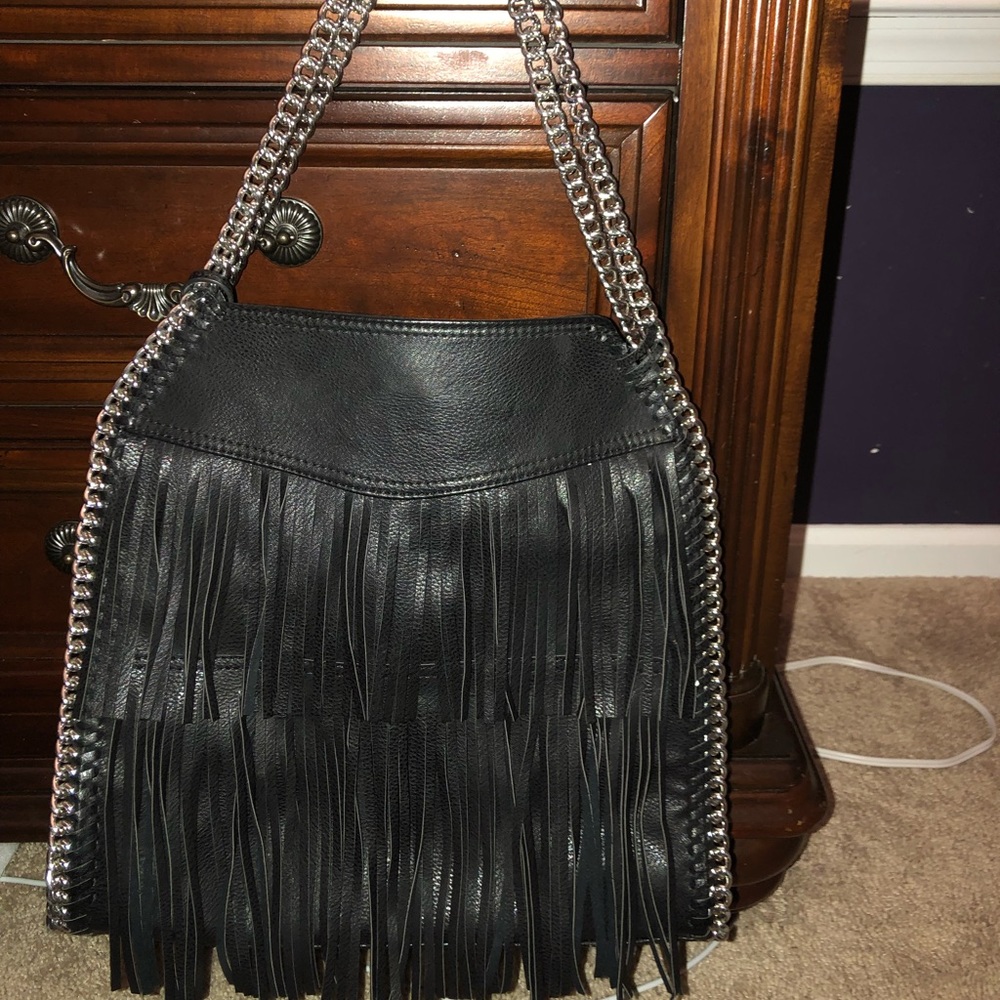 Fringe Chain Double Strap Purse